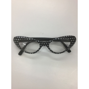 50's Black White Spotted - Novelty Sunglasses 